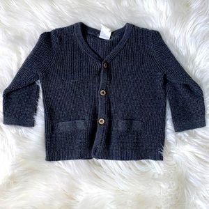 4-6M Charcoal gray baby cardigan
